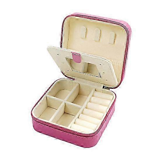 Jewelry Organizer Box with Zipper Closure for Multiple Compartments Storage