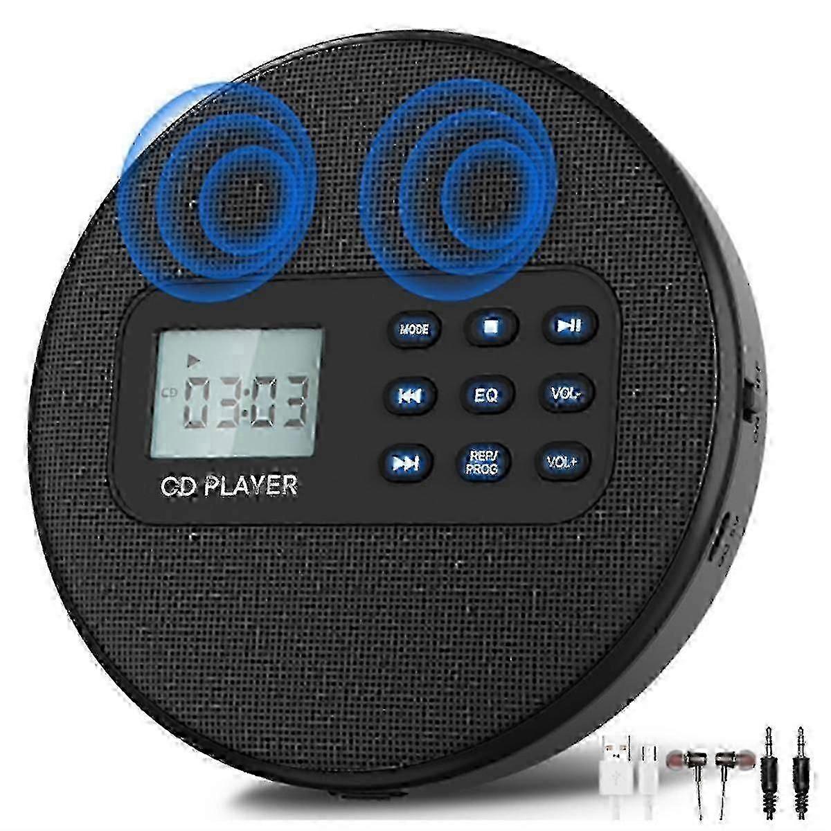 2025 CD Player with Speakers:Rechargeable Walkman CD Player,Discman CD Player with Headphones Plays Reco