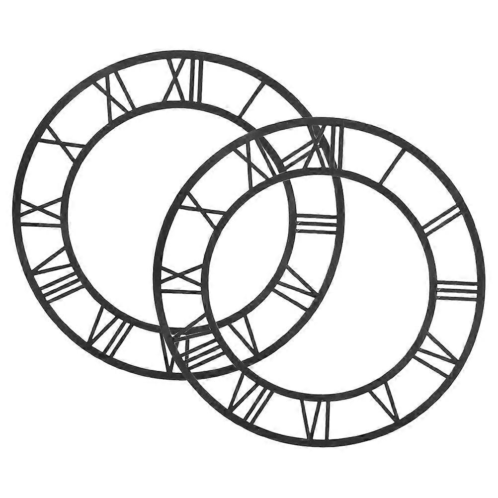 Acrylic Mirror Wall Clock Roman Numerals Clock for Home Decor 2Pcs