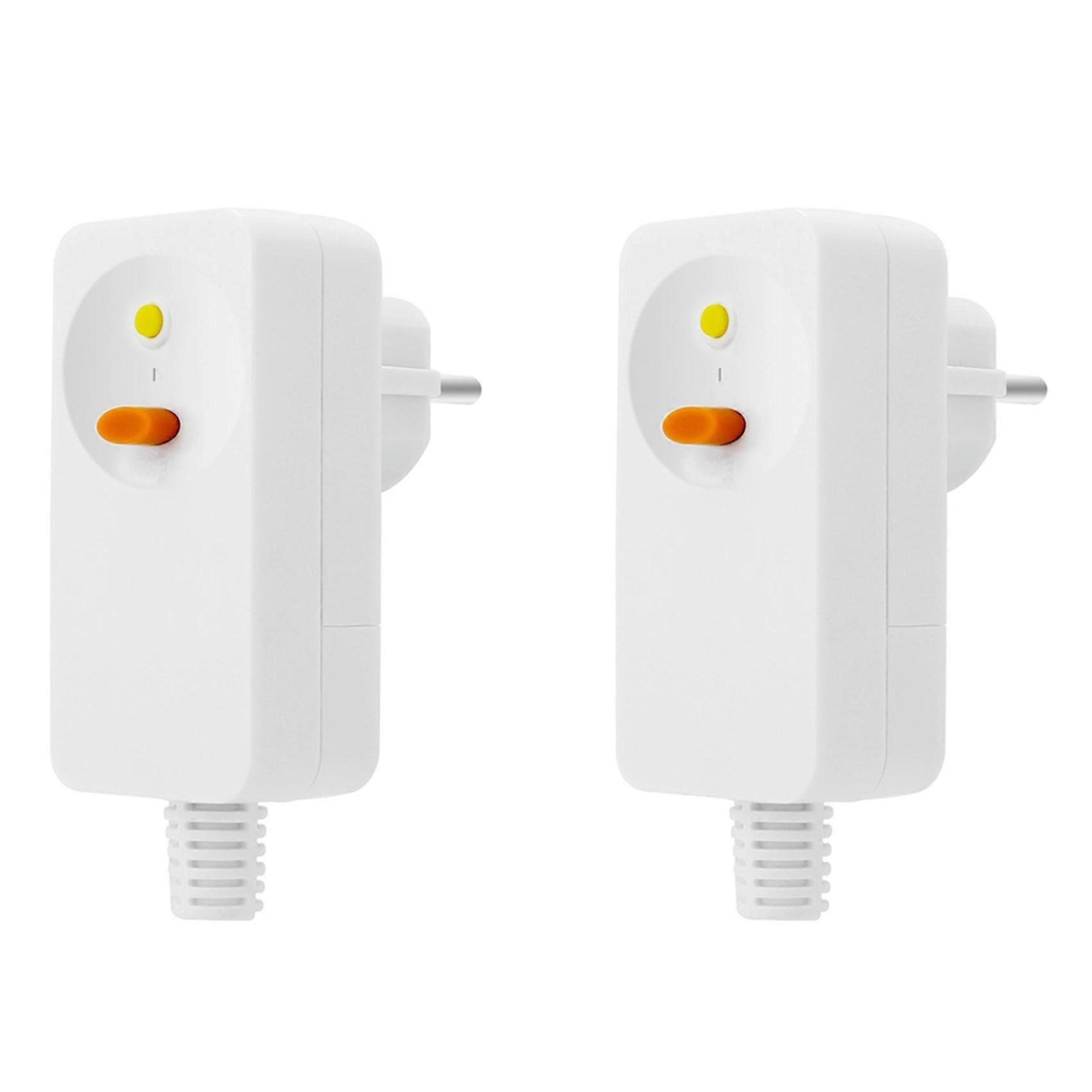 2X FI Circuit Breaker Personal Protection Replacement Plug 10mA Residual Current Circuit Breaker 16Amp EU Plug,White