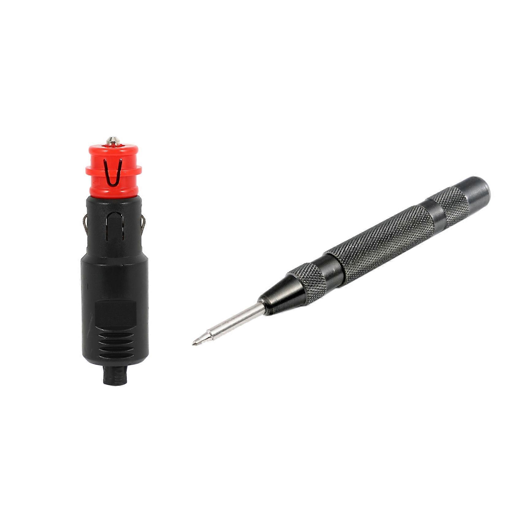 1 Pcs 12V Car Lighter Socket Power Plug Connection & 1 Pcs Adjustable Spring Pressure Automatic Cent