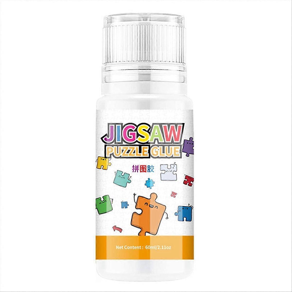 60ML Jigsaw Glue with Sponge Head, Non-&Quick Dry Puzzle Sealer