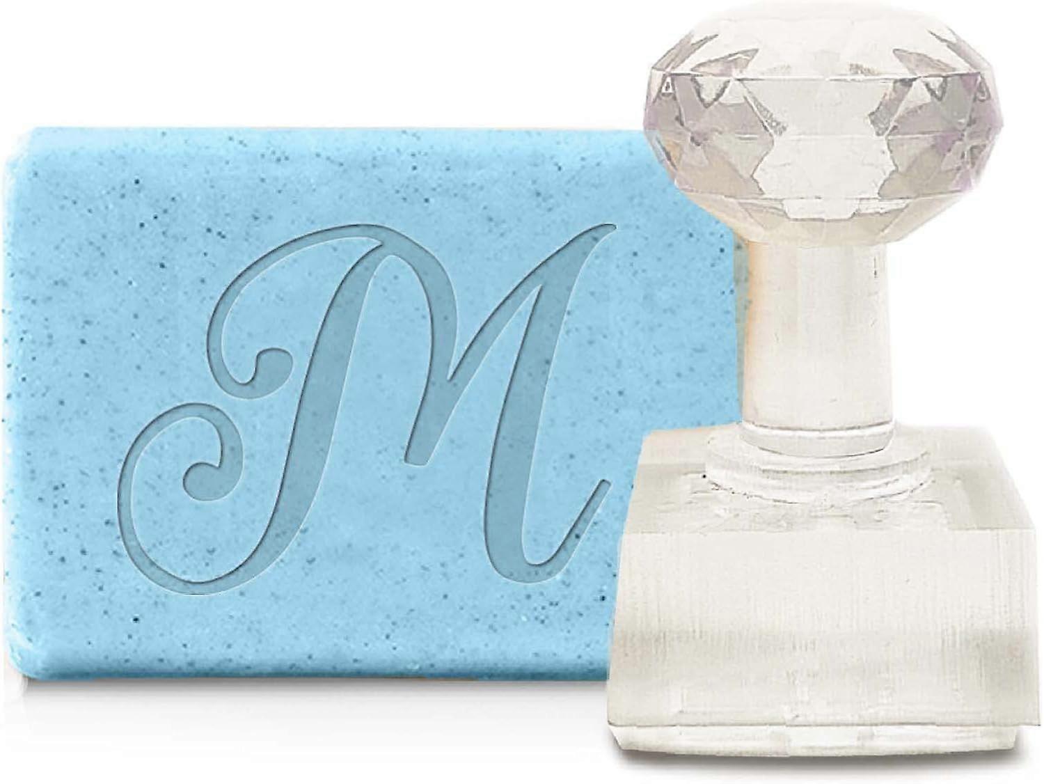 Handmade Soap Stamp Letter M DIY Acrylic Embossing Chapter Imprint for Cookie Clay Pottery Biscuits Bridal Shower Gift