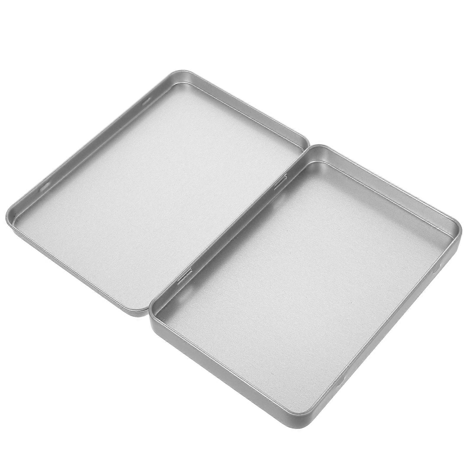 Card Storage Box Compact Metal Card Storage Box for Silver