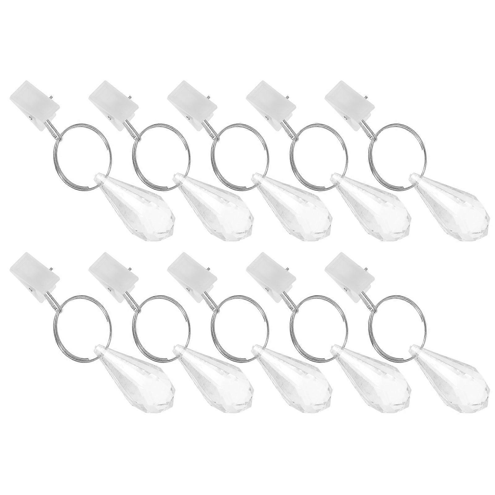 Curtain Weights Drapery Window Clips for Curtain Use 10Pcs Transparent Crystal