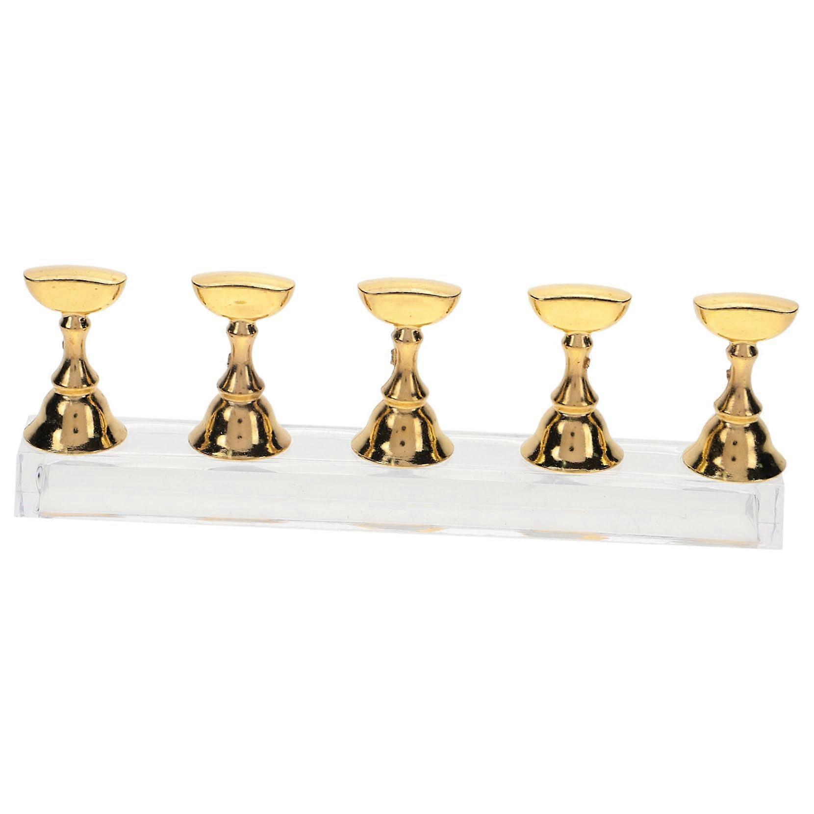 Golden Magnetic Nail Practice Stand Set for Painting and Display, Reusable Press On Nail Holder