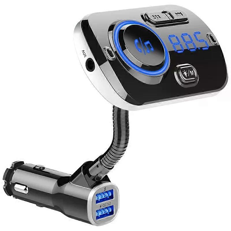 BC49AQ Car MP3 Player with Bluetooth Hands-free Calling and Colorful Ambient Light, QC3.0 Fast Charging, Car MP3