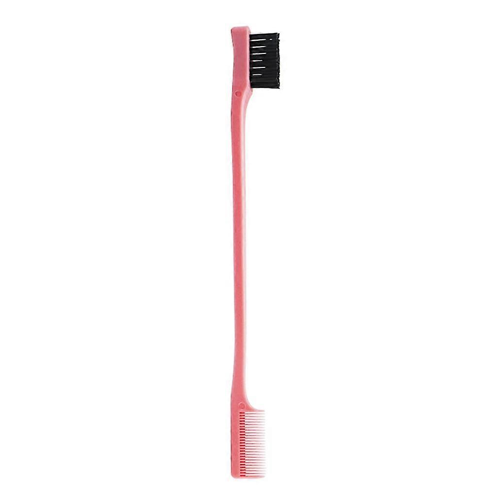 2 in 1 Eyebrow Brush and Comb with Ergonomic Grip for Precise Brow Grooming  Pink