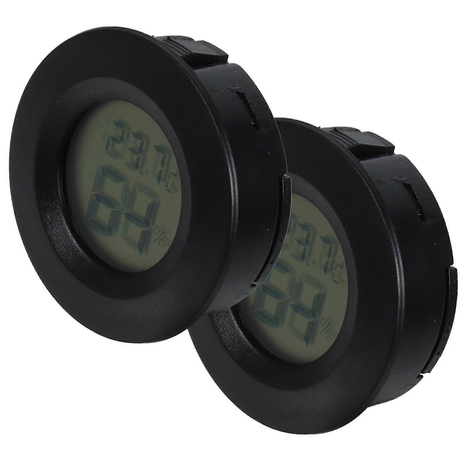 Digital Humidity Meter Round for Indoor Use 6Pcs Black