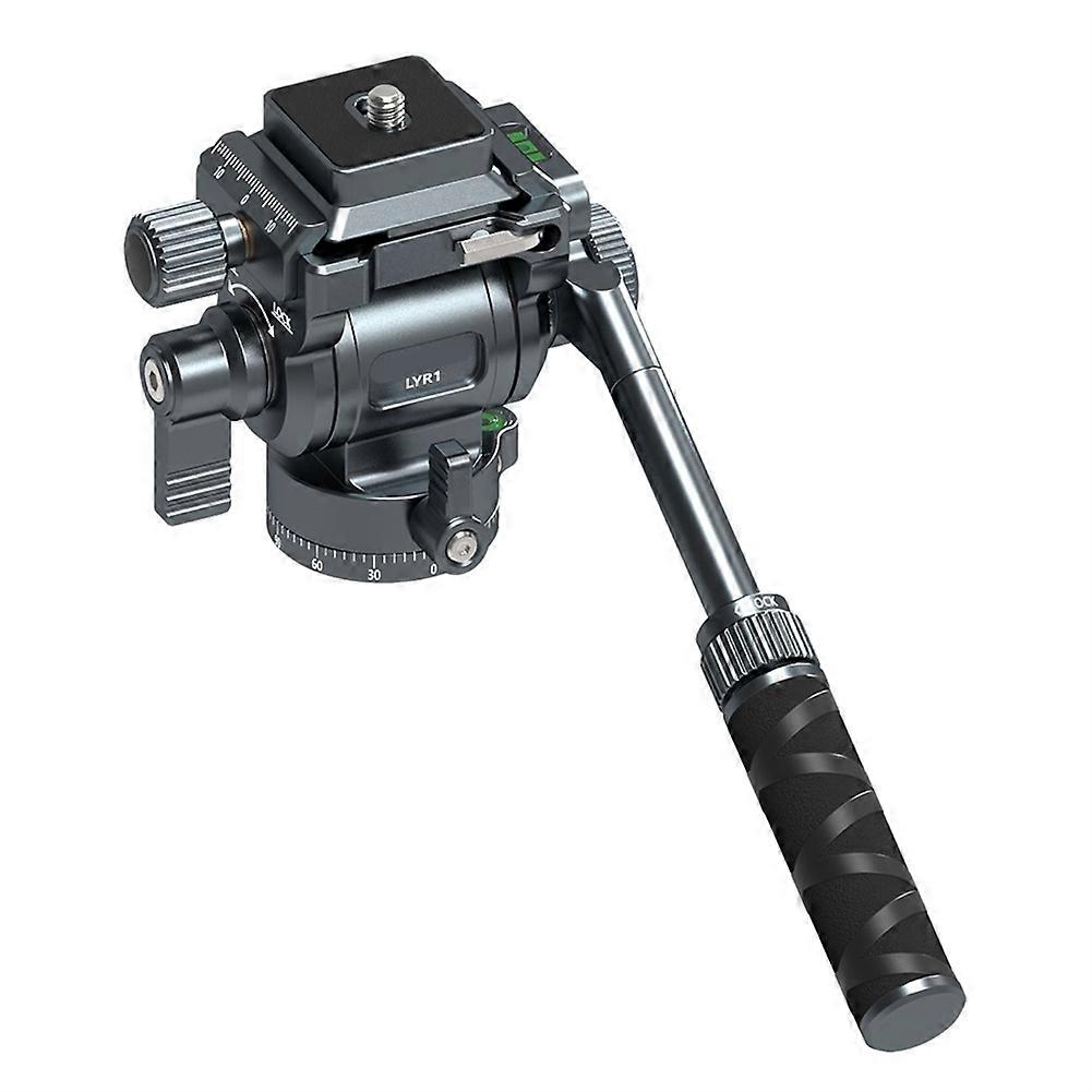 F38 Quick Release Fluid Video Pan-Tilt 360°Panoramic Gimbal Pan-Tilt Tilt 145° with Detachable Handle for Tripod Filming