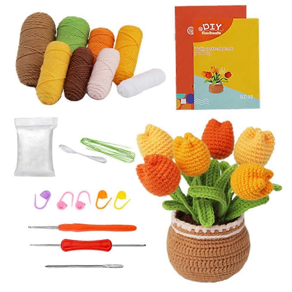 Beginners Crochet Flowers Kit Knitting Kit With Step-By-Step Tutorials Diy Craft