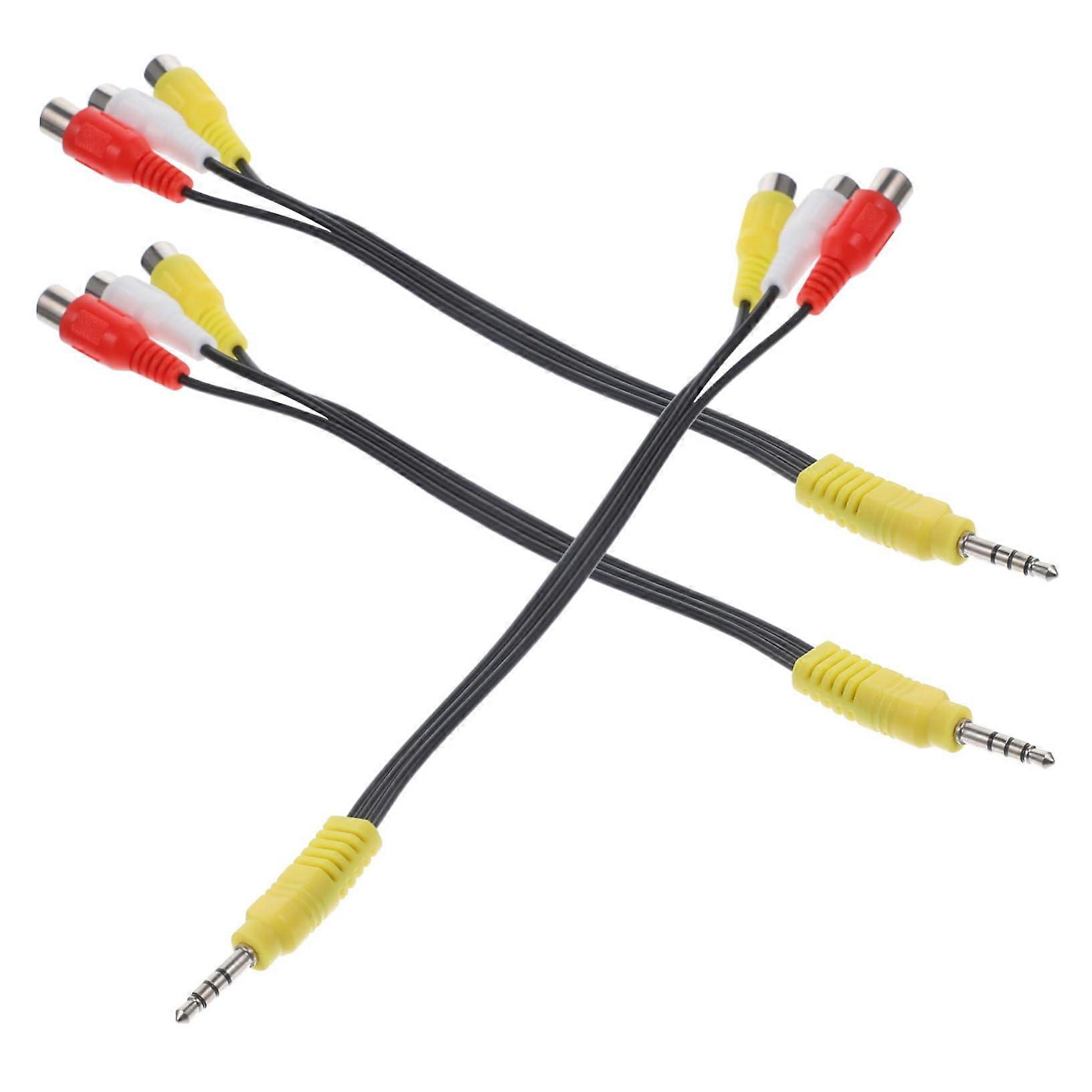 3Pcs Audio Adapter Cord To Female Video Audio Connectors For Satellite Receivers And TV Tuners Durable