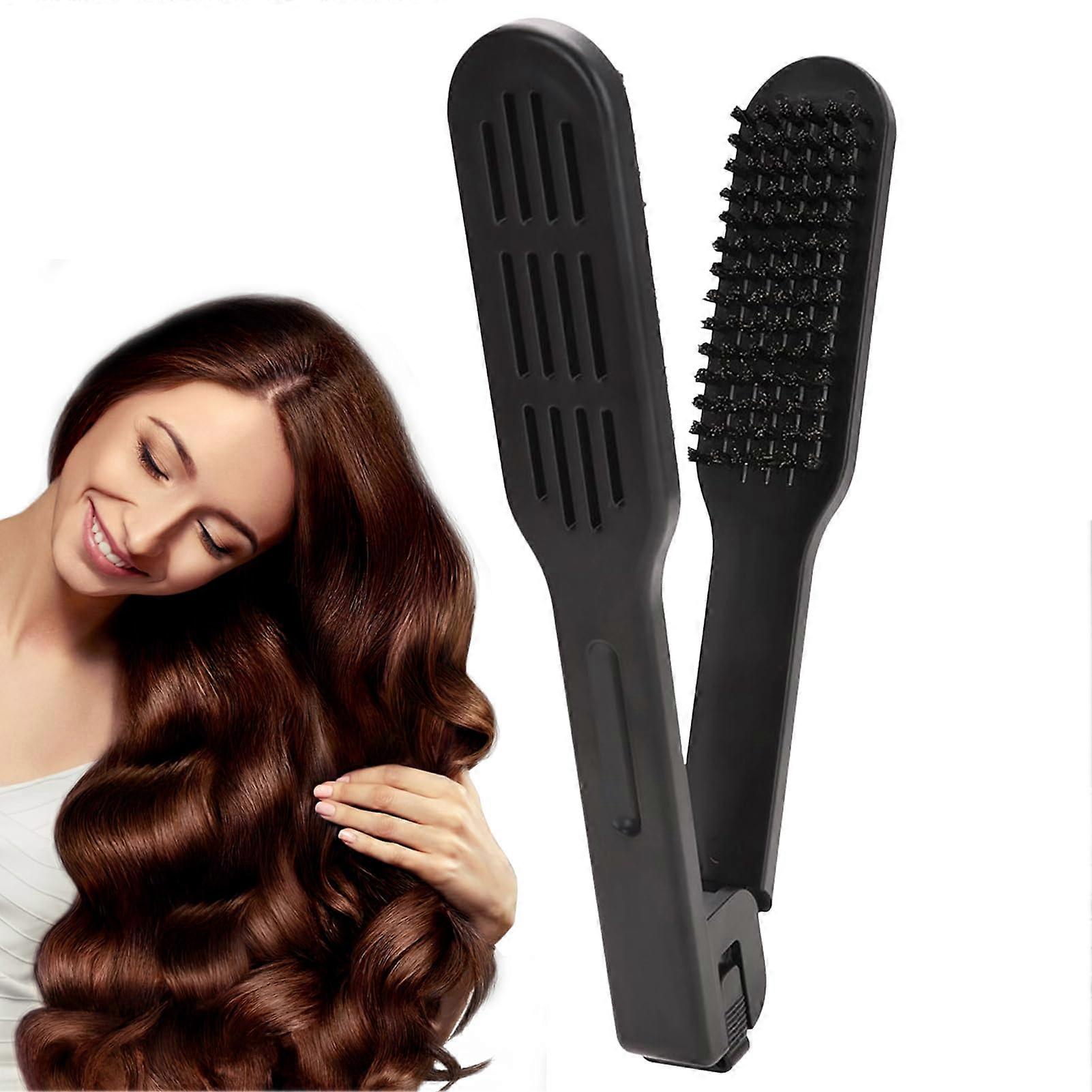 Double Sided Boar Bristle Hair Brush for Smoothing and Detangling with Oil Distribution Design