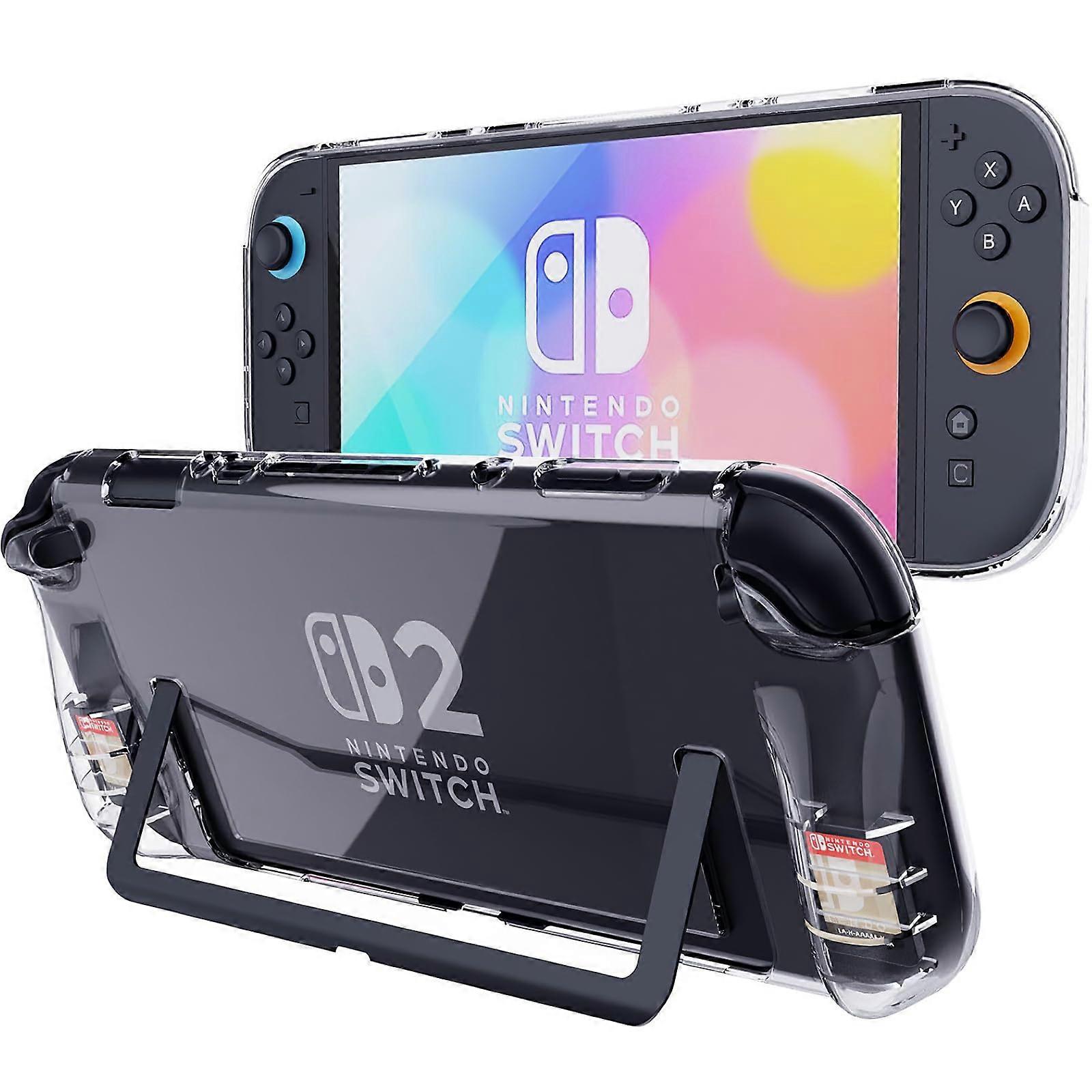 Clear TPU Shockproof Cover Case with Game Card Slots and MilitaryGrade Protection for Nintendo Switch 2