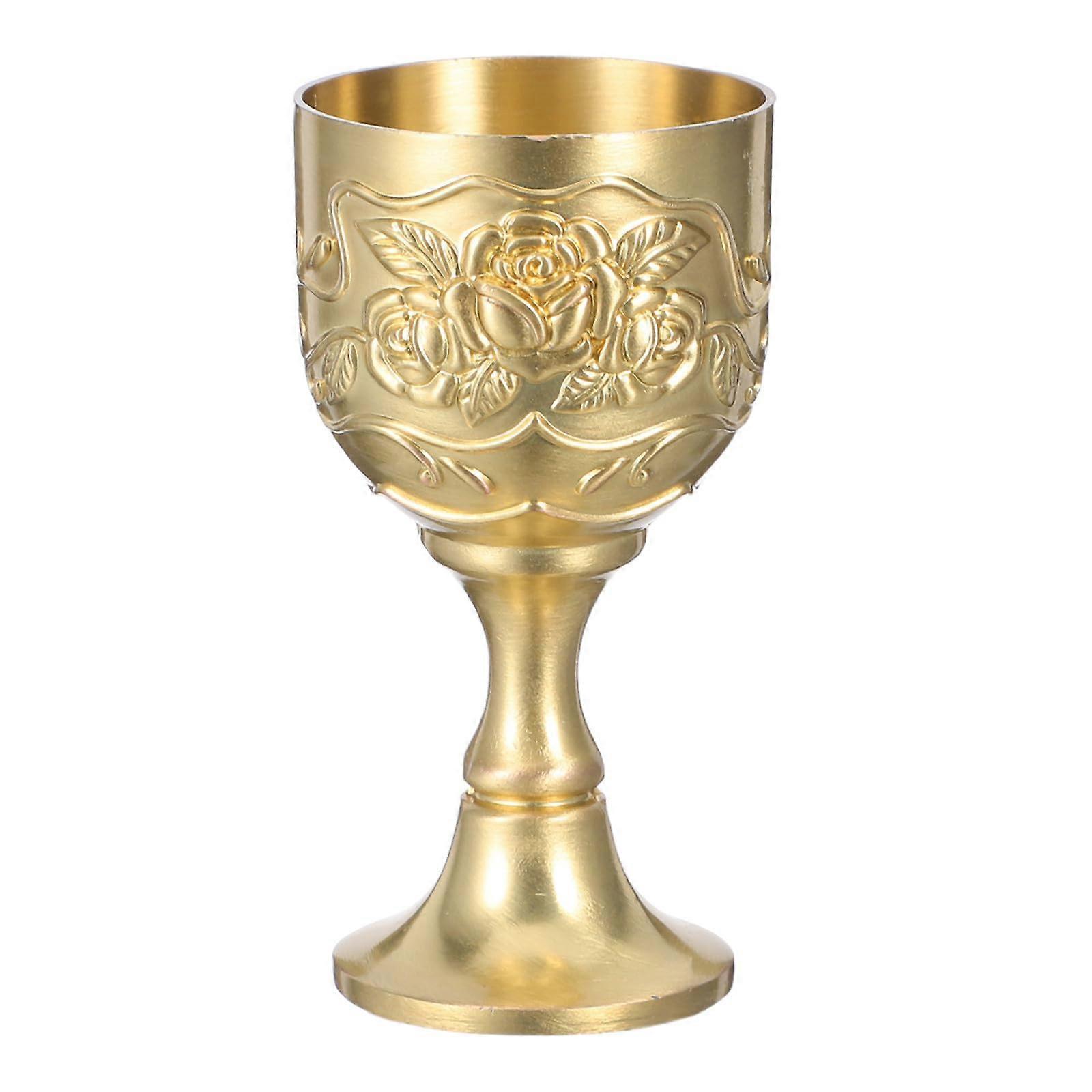 Vintage Goblet Antique Bronze Chalice with MedievalInspired Brass Design for Weddings and Church