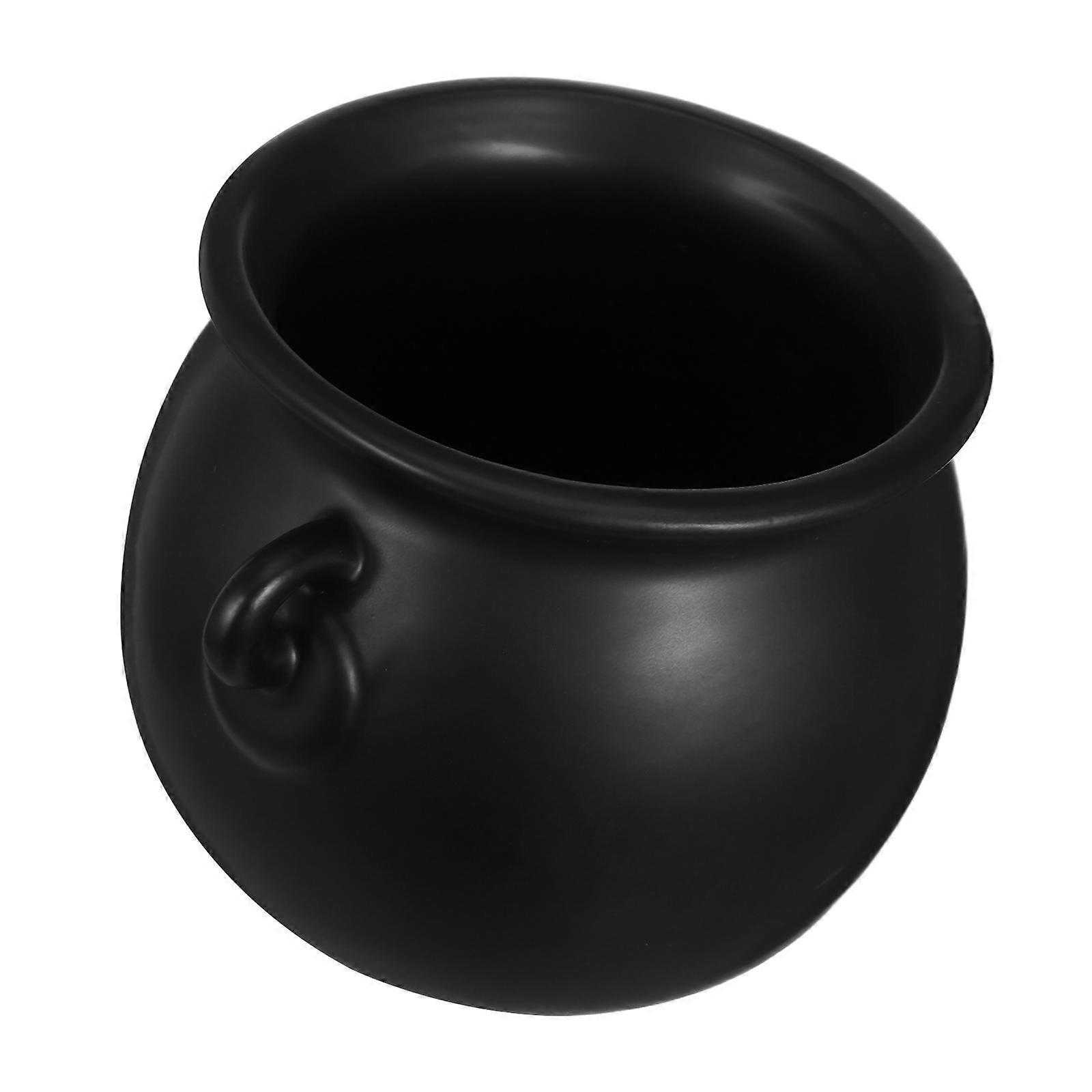 Halloween Witch Cauldron Candy Bowl for Storage Ceramic Black