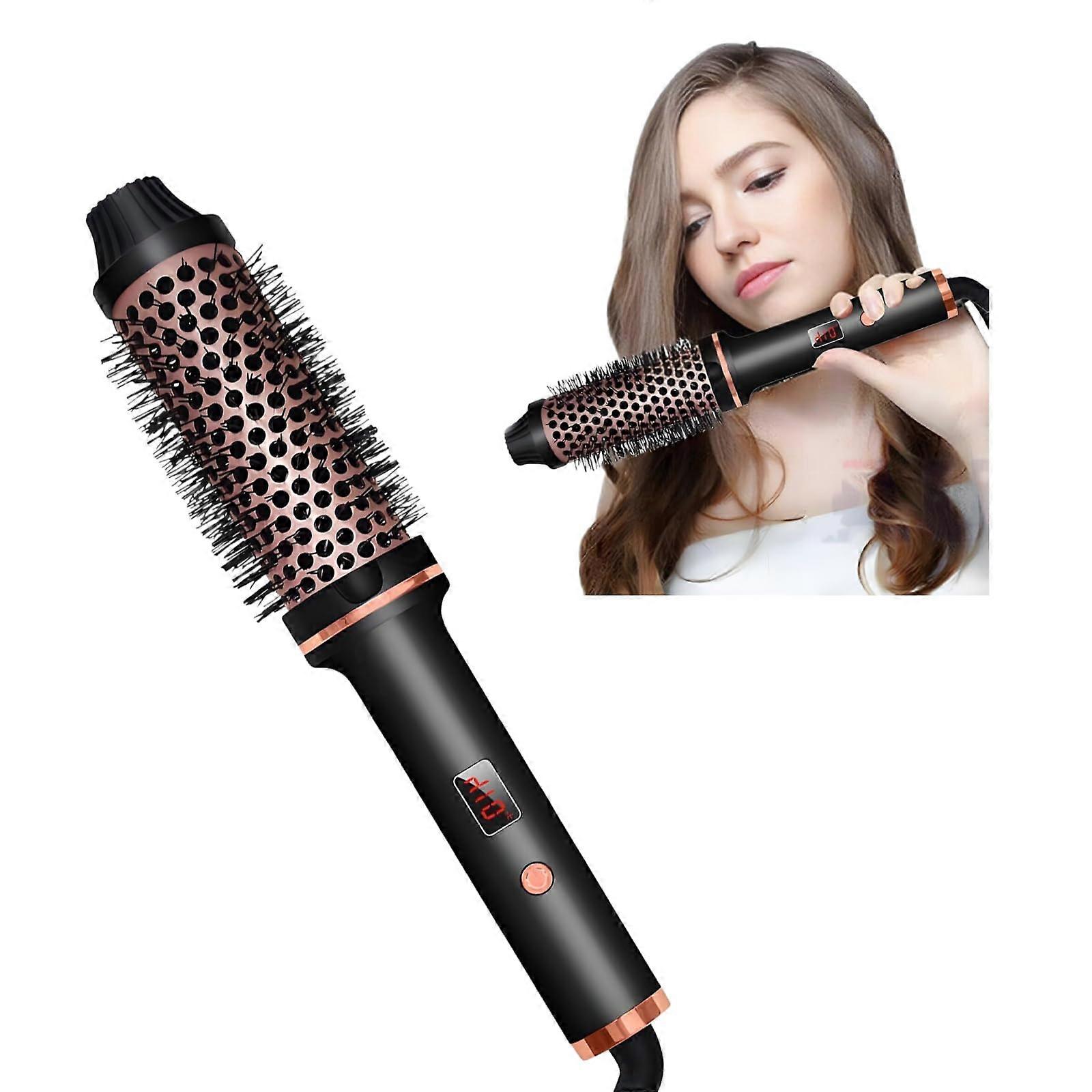 Heated Round Brush 1/2 Inch Ceramic Tourmaline Ionic AntiFrizz with Adjustable Temperature Dual Voltage