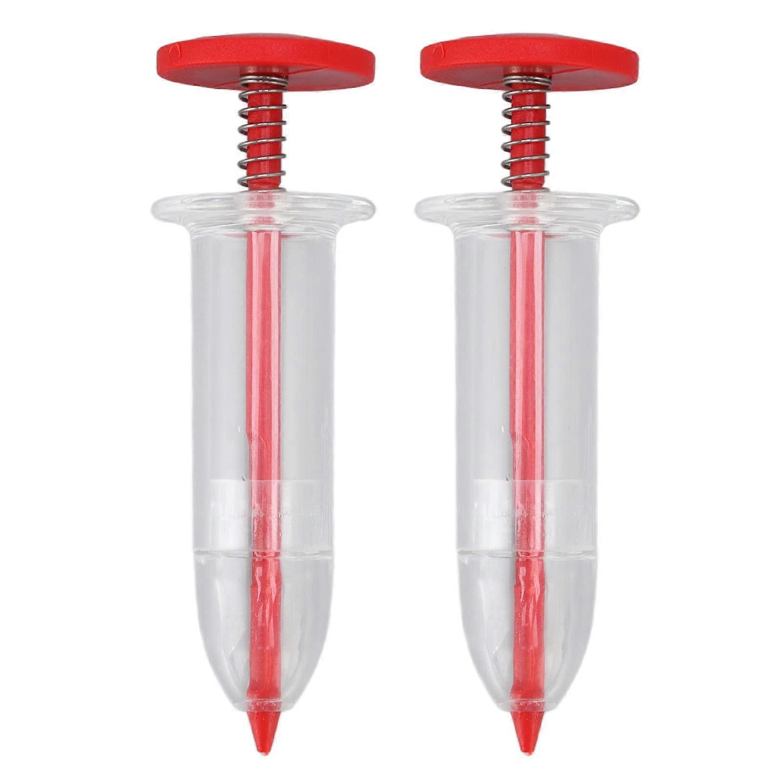 2pcs Handheld Seed Sower and Dispenser, Adjustable Flow for Even Small Seed Planting, Red