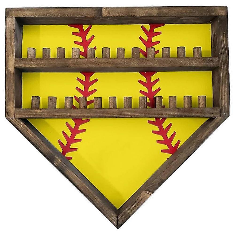 Wall Mounted Baseball Display Case with UV Protection Antifade Showcase Box Yellow