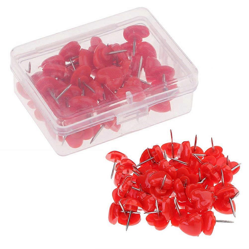 Plastic Heart Shaped Thumbtacks 2 Boxes For Dorm Room Office Use Practical Marking Locations