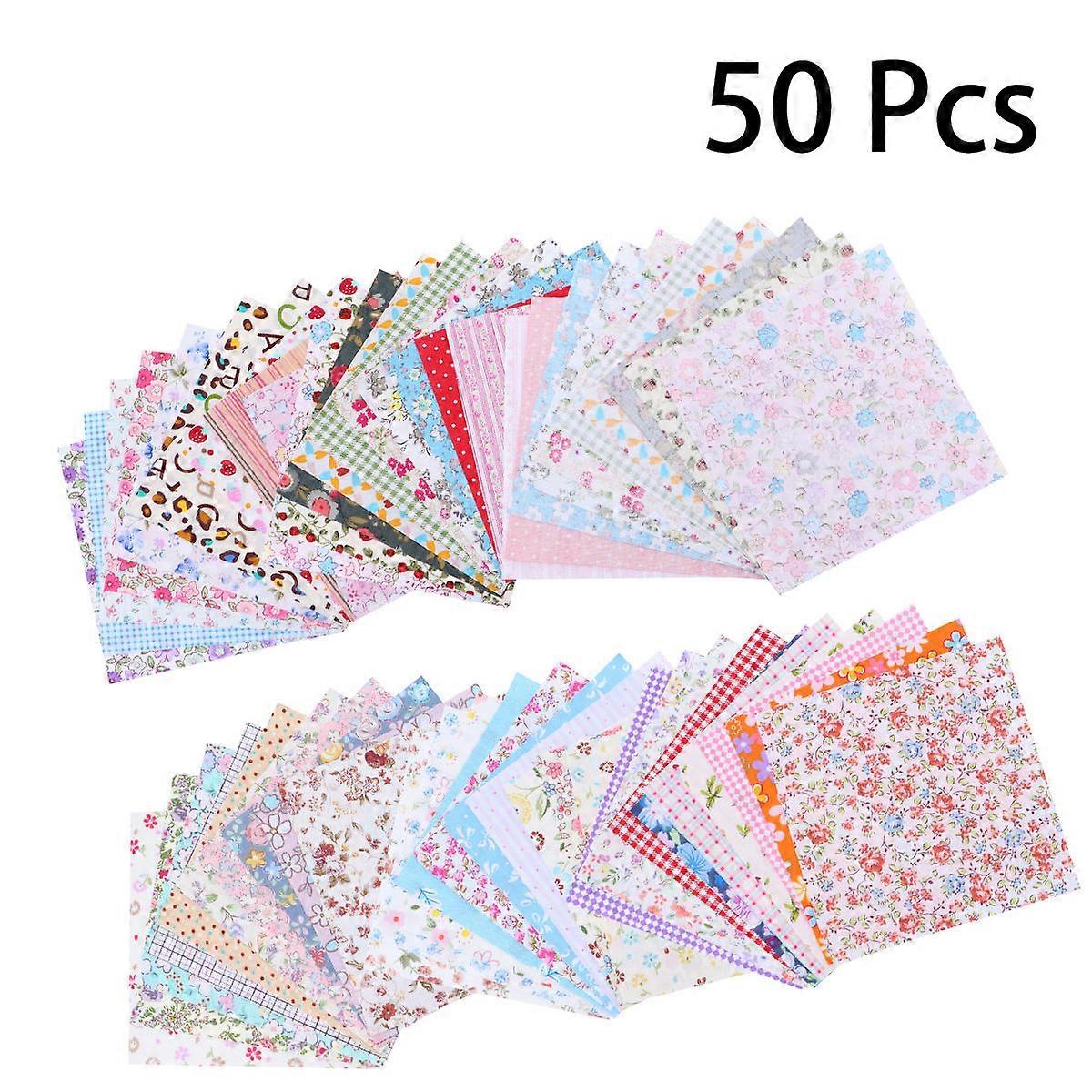 DIY Fabric Handmade Cotton Cloth Material for Patchwork 50Pcs Collection