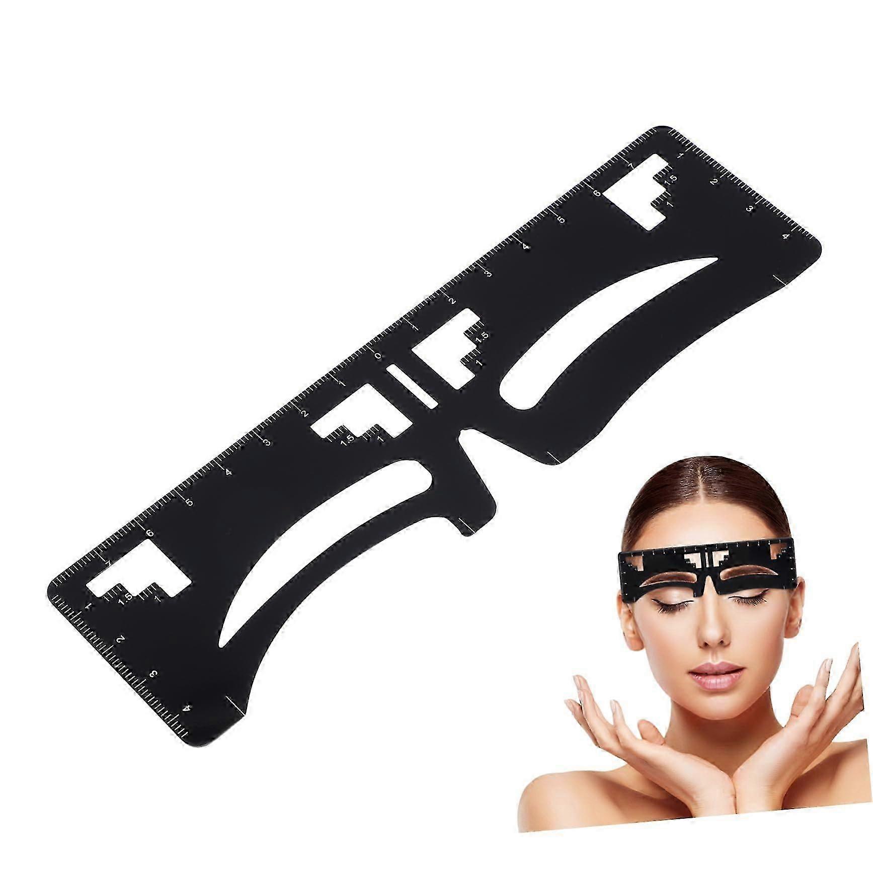 Eyebrow Shaping Tool with Precision Eyebrow Ruler and MultiFunction Stencil for Fast Brow Mapping
