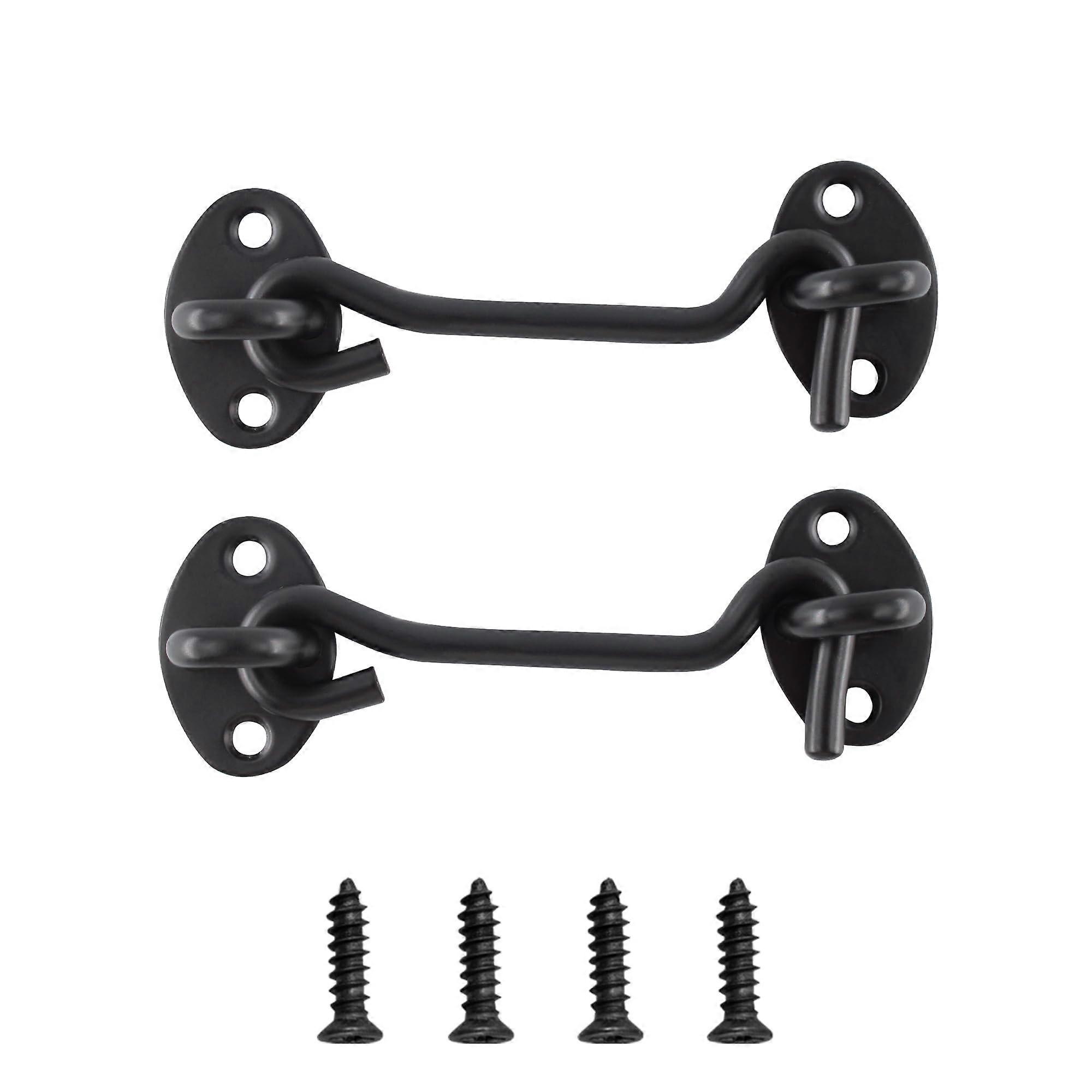 2PCS 4 Inch Stainless Steel Gate Latch with Black RustResistant Finish for Secure Privacy Lock