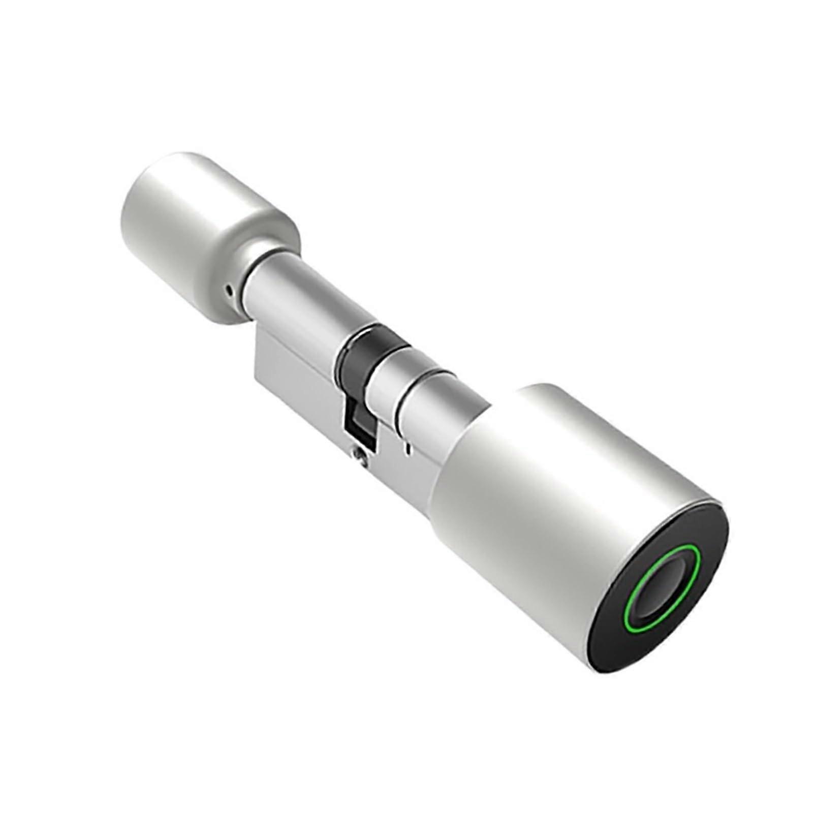 Smart Fingerprint Door Lock with Bluetooth App Control, Adjustable Cylinder, Slim Design Silver 3555