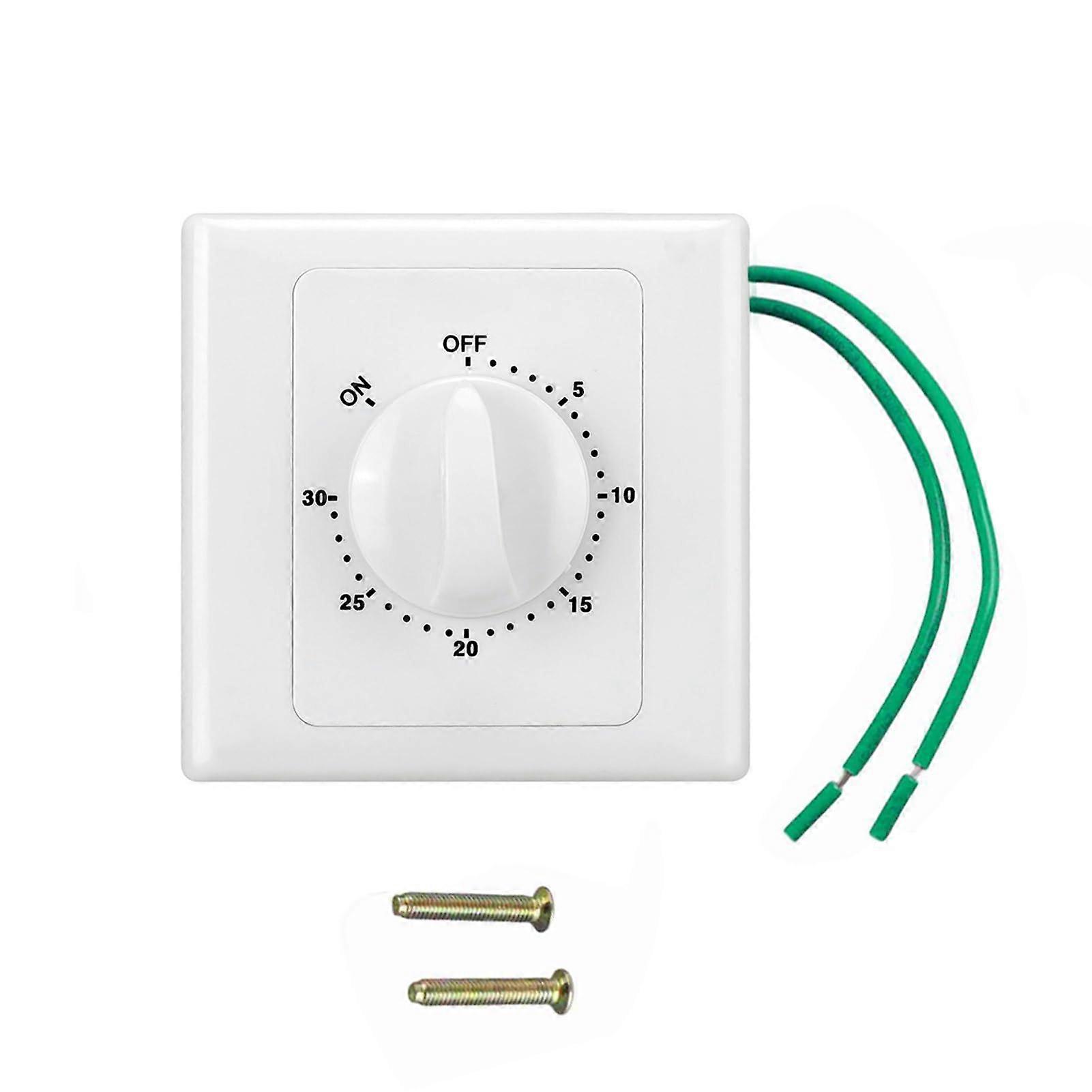 30 Minute Wall Countdown Timer Switch for Bathroom Fan, Lights, Water Heater, Energy Saving