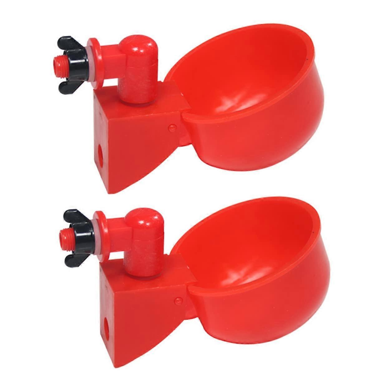 2Pcs Automatic Chicken Waterer Cups Durable Plastic Poultry Water Dispenser for Chickens Ducks Quail
