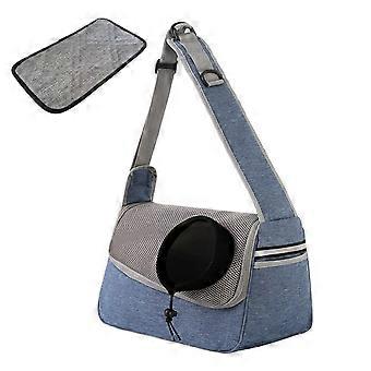 Borsa da viaggio per cani con pettorina e tasche multiple per cani di piccola taglia e gatti, blu
