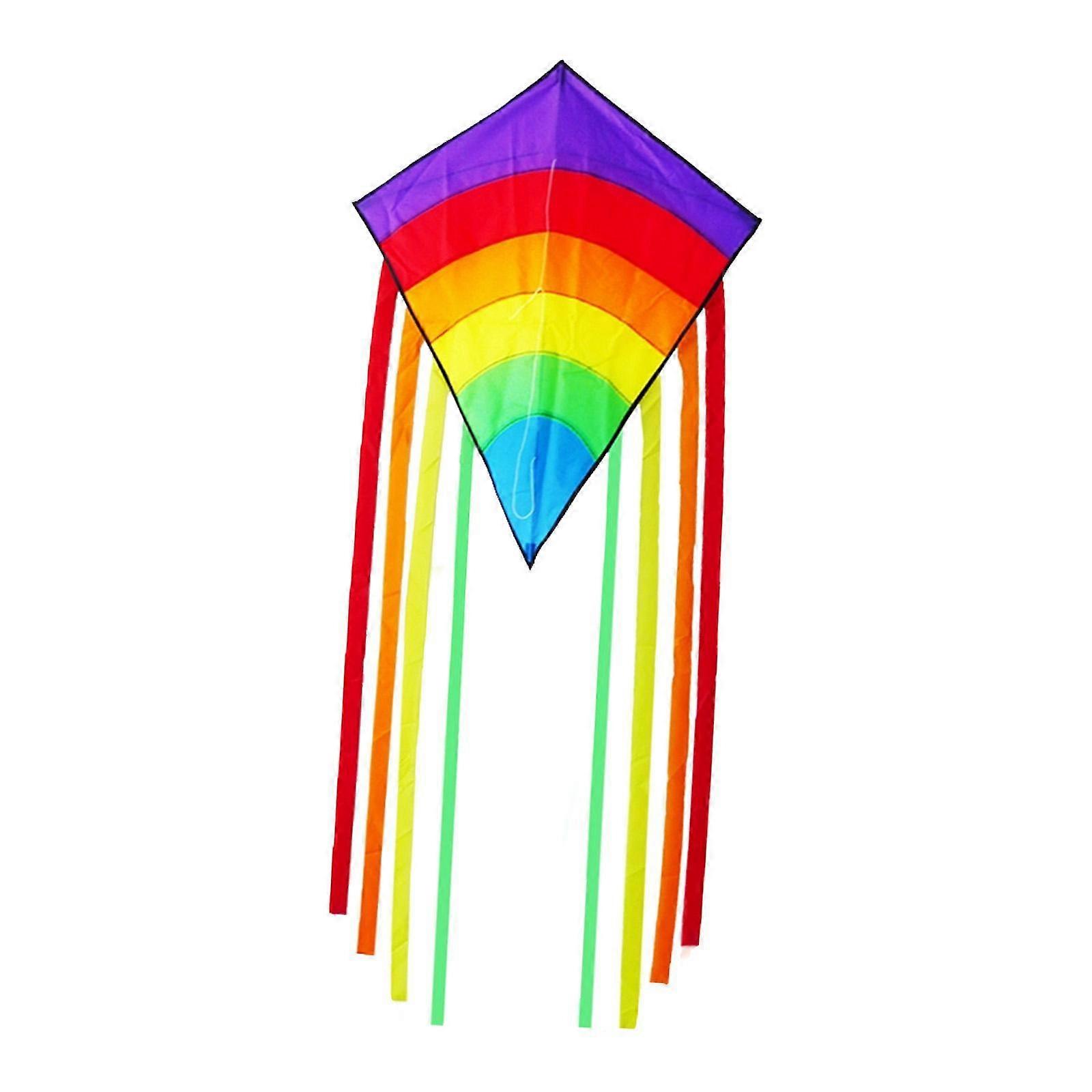Giant Beach Kite with Long Tail Rainbow Fly Kite Single Line Huge with String