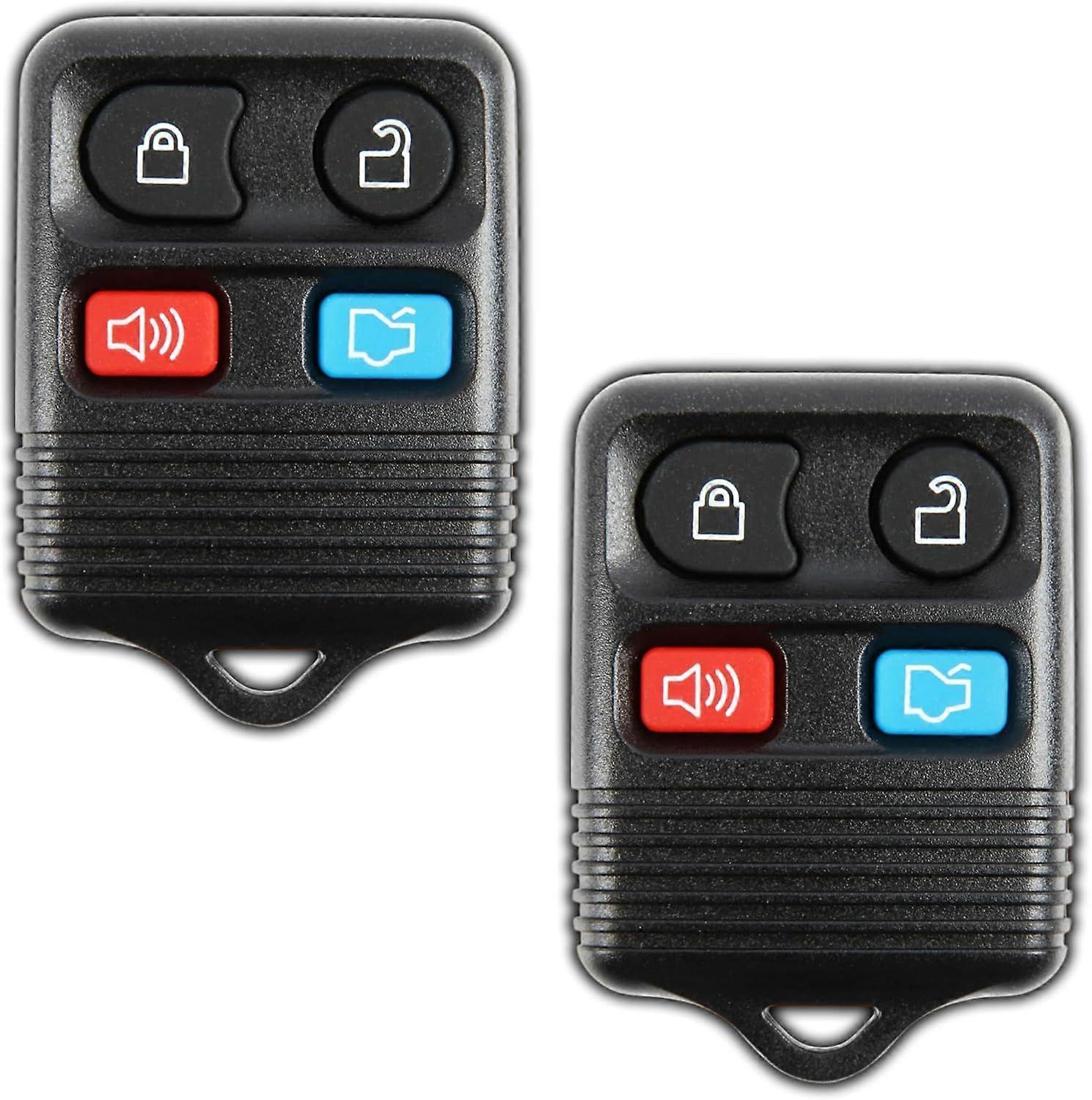 2  Replacement Keyless Entry Remote Control Key Fob Clicker Transmitter - Black  Black   2-Pack