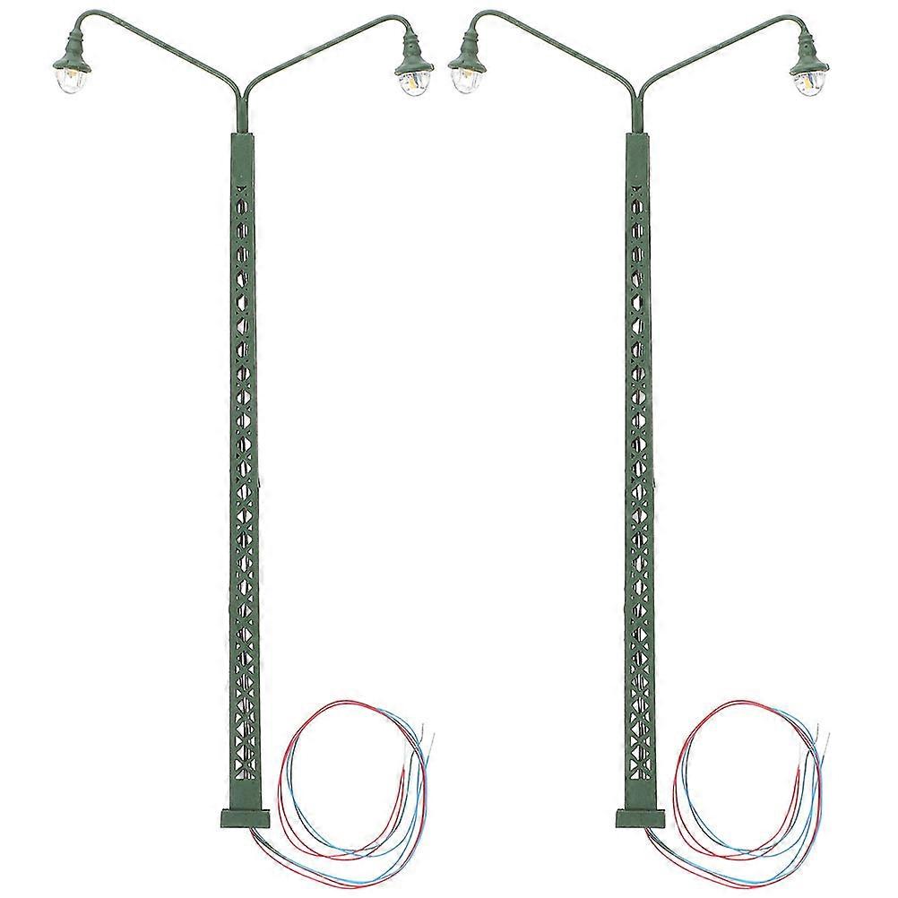 Mini Light Model Railroad Light Model for Decor 2Pcs Green Color