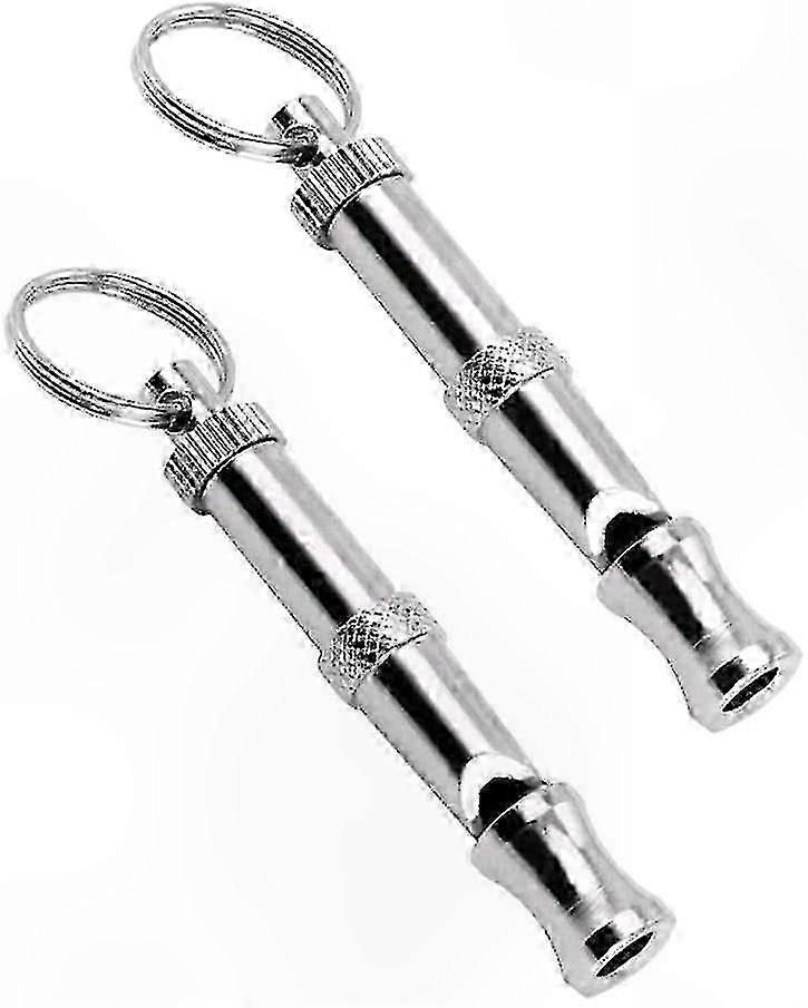 Ultra High-Frequency Pet Whistle 2-Pack Silver Tone