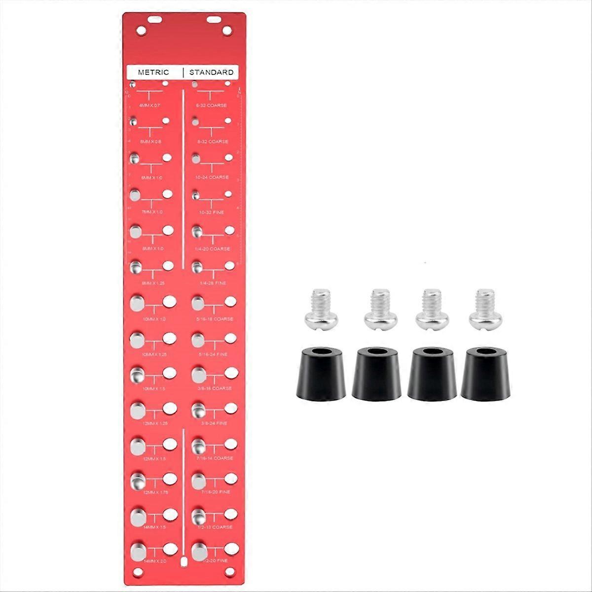 28 Nut and Bolt ThreadChecker with food pads,Red