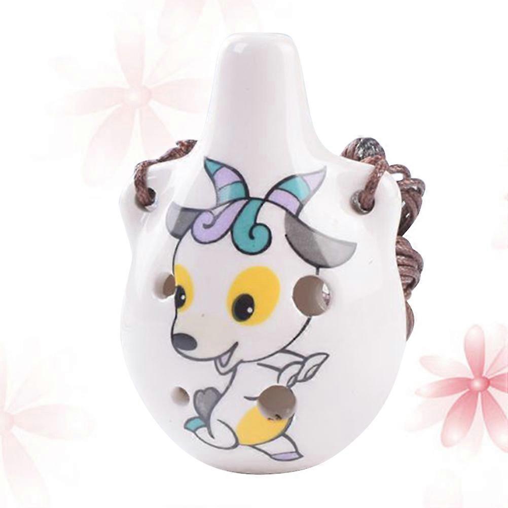 Sheep Pattern Ocarina Music Instrument Beginner Professional Performer Multi 6.5X5CM Ceramic Decorative Sheep