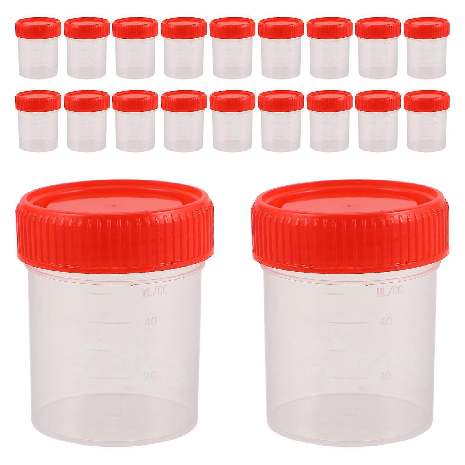 Medical Sample Cups for 20Pcs Red Plastic Graduated Pee