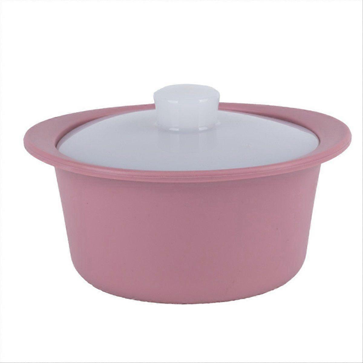 Silicone Microwave Steamer Pot with Handle & Lid Pink &