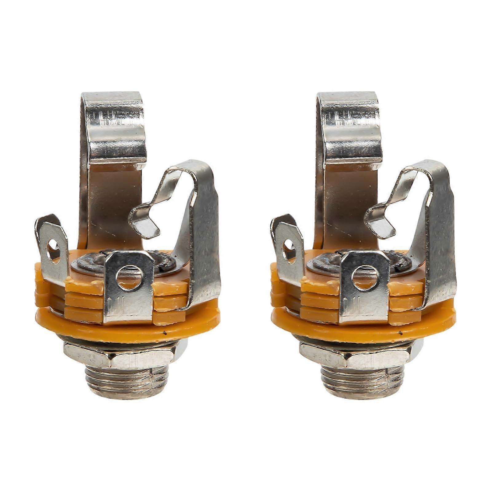 2 Pack Guitar Input Jack Replacement for Electric Guitar, Durable Metal Output Socket Set