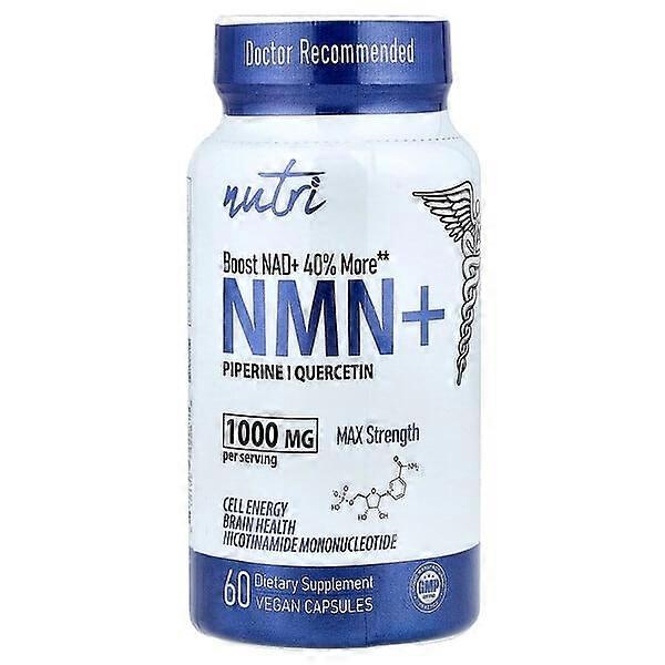 Nutri, NMN+, Max Strength, 60 Vegan Capsules