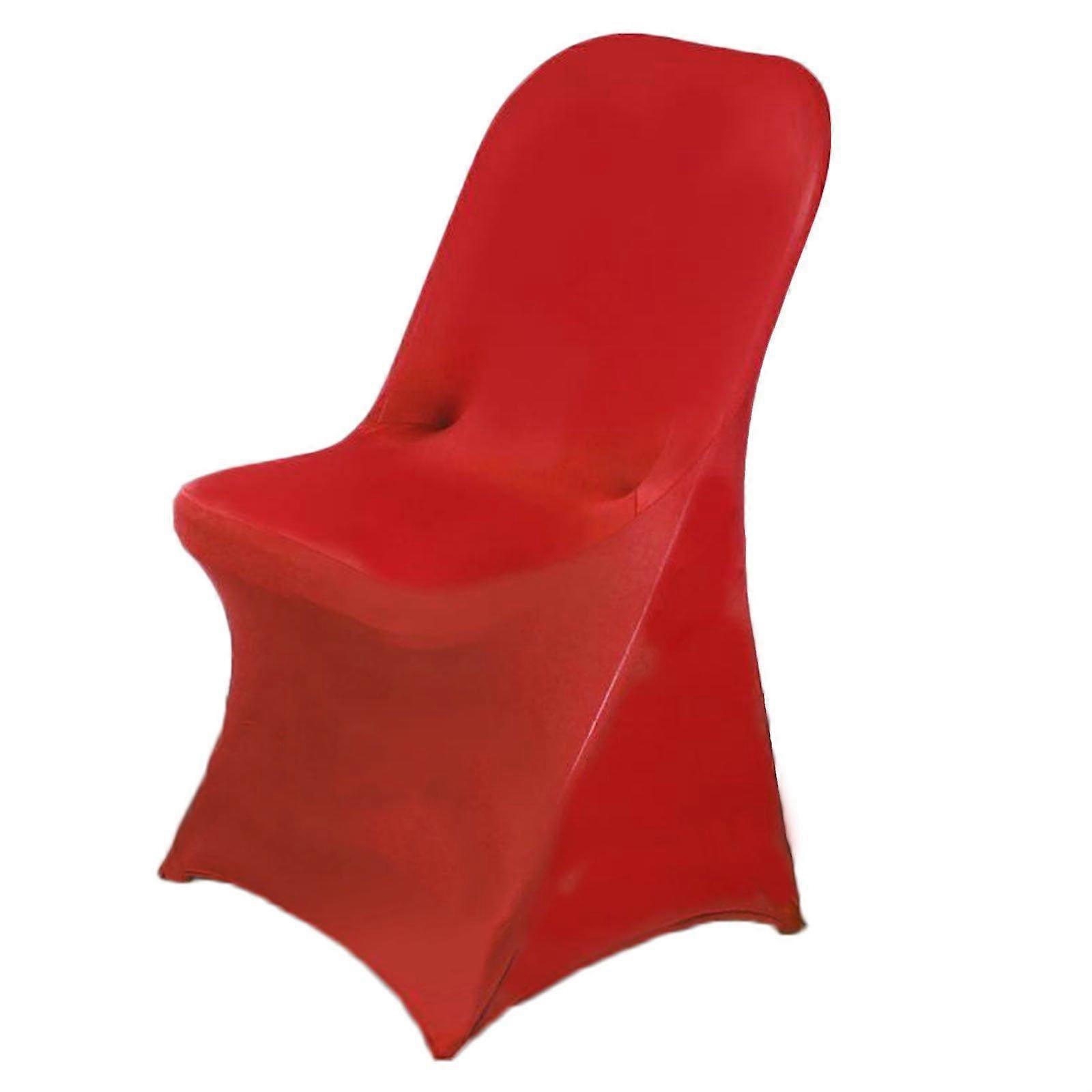 10 Red Spandex Stretchable Folding Solid Chair Covers Slipcovers Wedding decorations