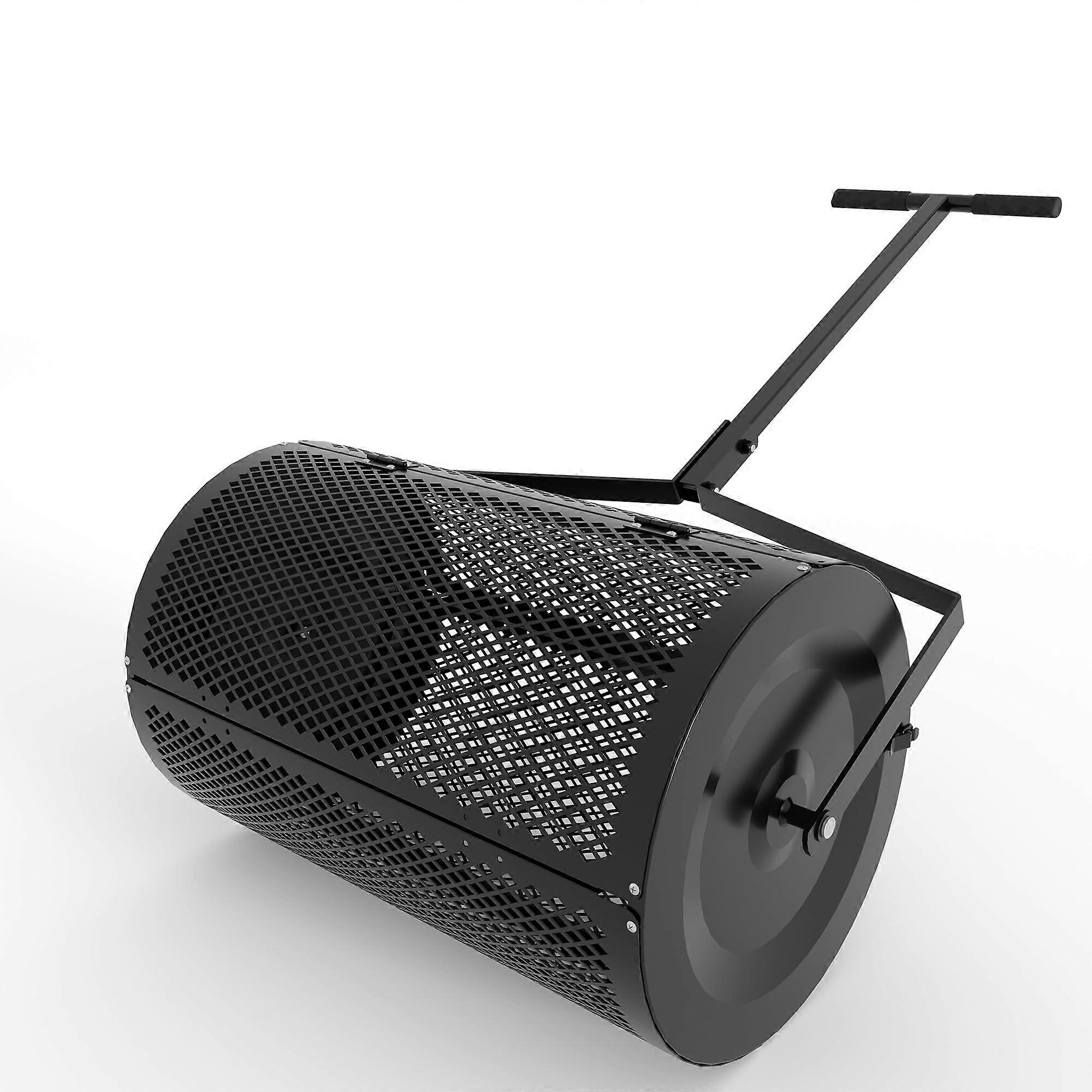 24Inch Lawn Spreader for Compost and Mulch with Adjustable Flow Control and Durable Construction