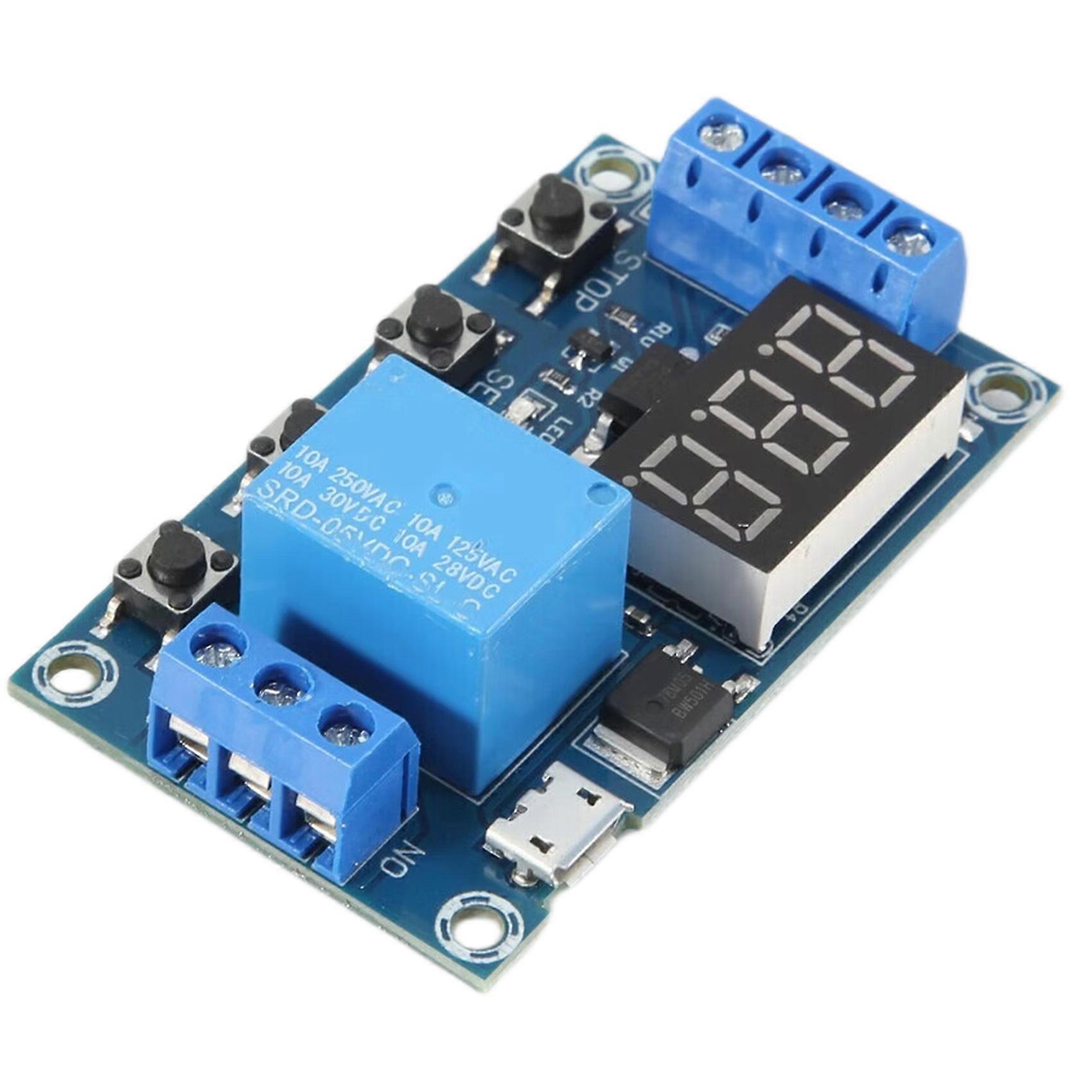 DC 6-30V Support Micro-USB 5V LED Display Automation Cycle Delay Timer Control Off Switch Delay Tim