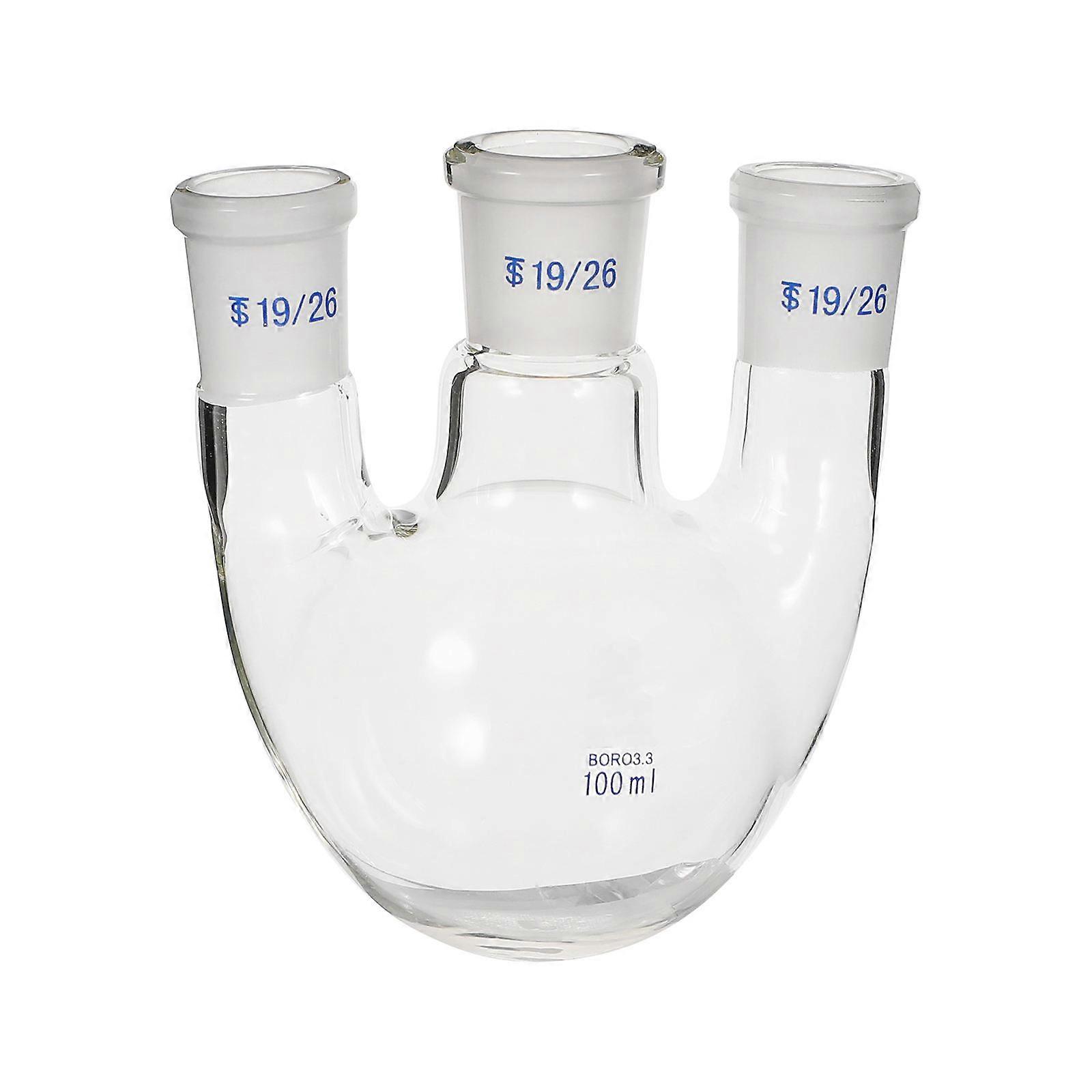 3 Neck Boiling Flask for Multi Purpose 1Pcs Transparent Round Bottom Flask