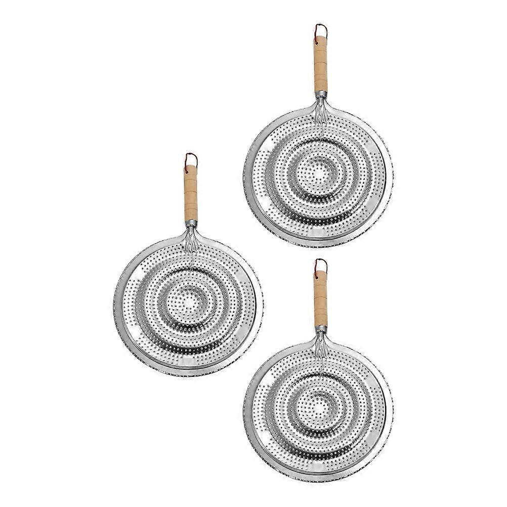 Silver Wooden Handle Heat Diffuser for Kitchen Insulation Pads 3Pcs