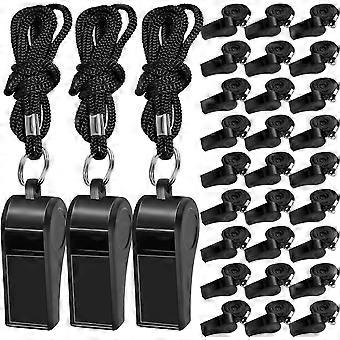 48 Pcs Coach Whistle with Lanyard Lifeguard Whistles Bulk Plastic Sports Loud Referee Whistle for Adults Emergency Teachers Training