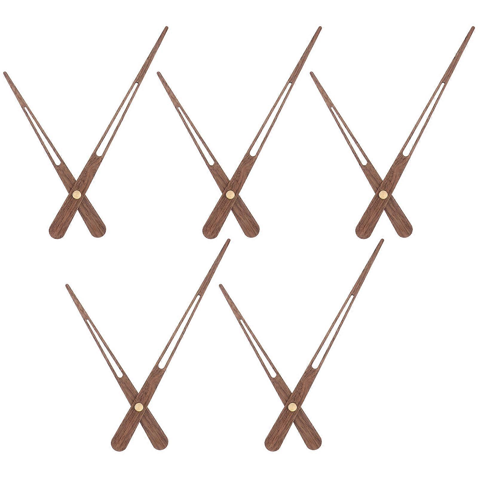 Dark Brown Wooden Clock Hands for Clock Use 5Pcs Durable Replacement