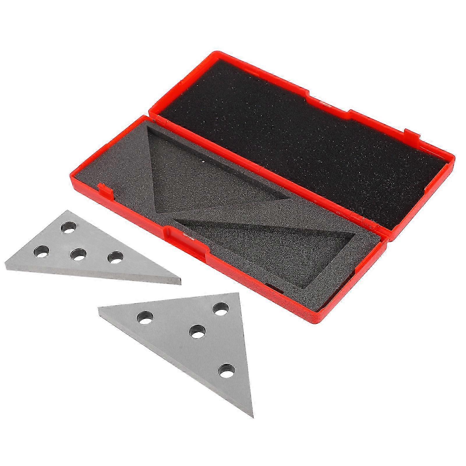 Industrial Calibration Triangle Angle Block Set with Clear Scale 2Pcs Silver