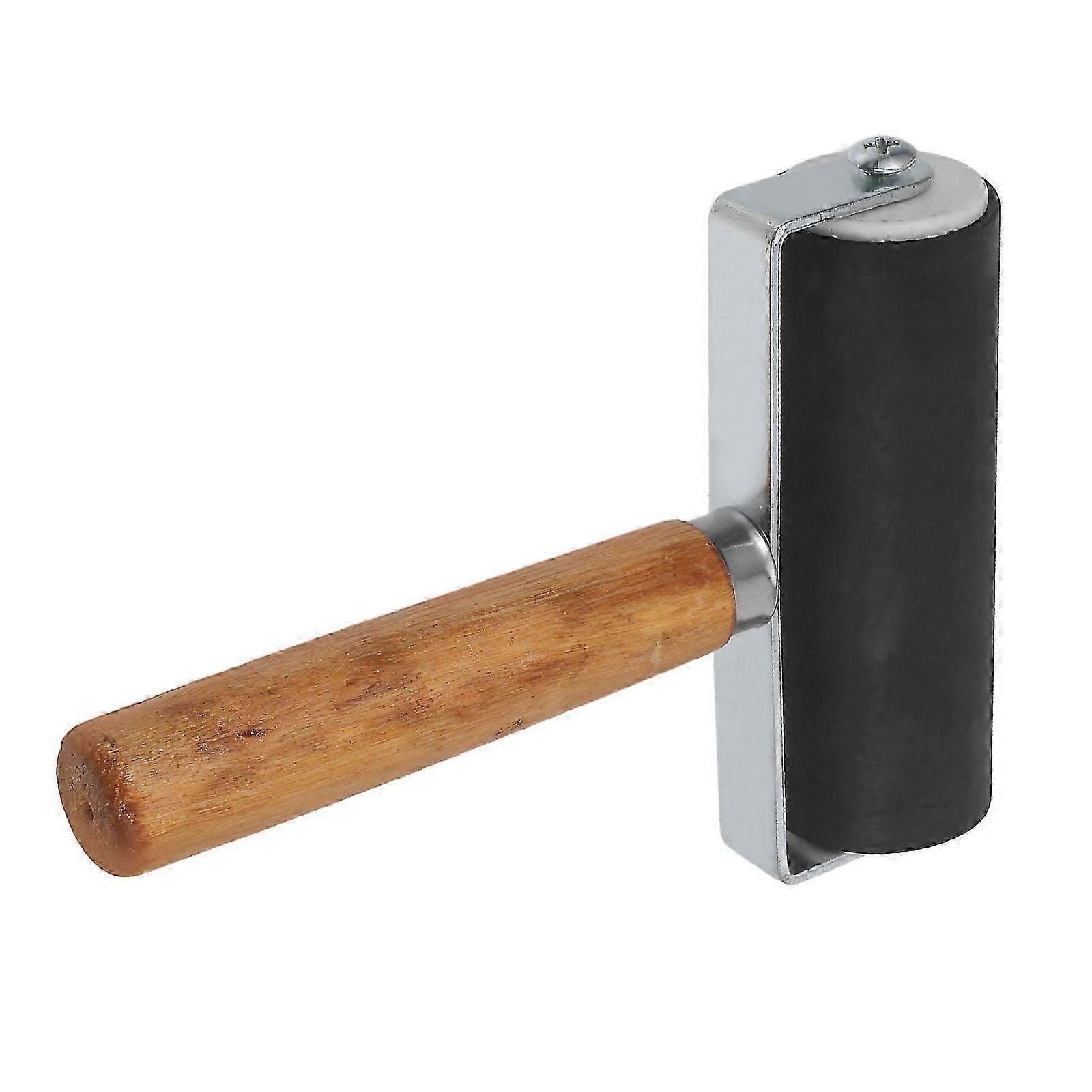 Block Printing Roller Professional Rubber For Diy Projects Cylindrical Shape Wood Material Inking Function 1Pcs